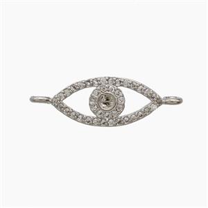 Copper Eye Connector Pave zirconia Platinum Plated, approx 7.5-16mm