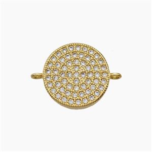 Copper Sun Connector Pave Zirconia 18K Gold Plated, approx 14mm