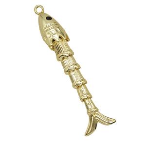 Copper Fish Pendant Gold Plated, approx 8-40mm