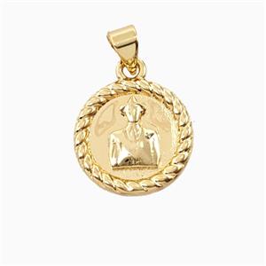 Copper Jose Pendant 18K Gold Plated, approx 15mm