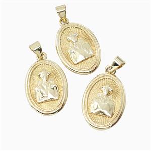 Copper Jose Pendant 18K Gold Plated, approx 14-19mm