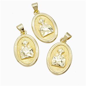 Copper Jose Pendant 18K Gold Plated, approx 14-19mm