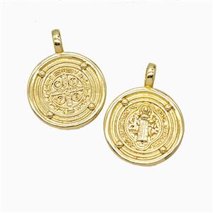 Copper Saint Jude Pendant 18K Gold Plated, approx 20mm