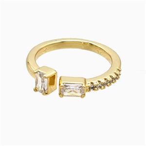 Copper Rings Pave Zirconia 18K Gold Plated, approx 3.5mm, 18mm dia