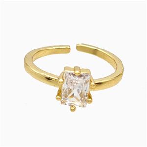 Copper Rings Pave Zirconia 18K Gold Plated, approx 7-9mm, 18mm dia