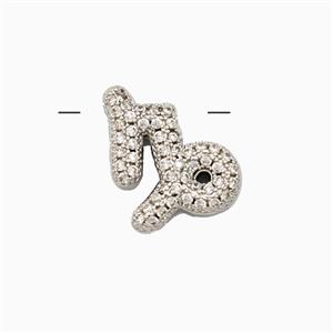 Copper Symbols Pendant Pave Zirconia Zodiac Capricorn Platinum Plated, approx 12-13mm