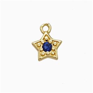 Copper Star Pendant Pave Zirconia Gold Plated, approx 6mm