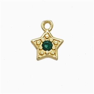 Copper Star Pendant Pave Zirconia Gold Plated, approx 6mm