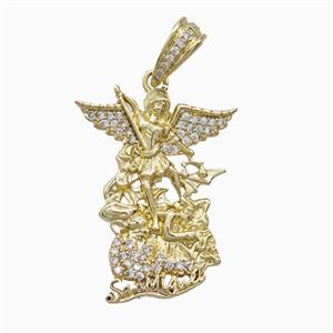 Copper Adam And Eve Pendant Pave Zirconia Gold Plated, approx 20-26mm