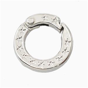 Copper Carabiner Clasp Platinum Plated, approx 20mm