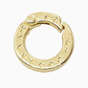 Copper Carabiner Clasp Gold Plated, approx 20mm