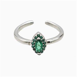Copper Eye Rings Pave Zirconia Crystal Glass Platinum Plated, approx 6-9.5mm, 18mm dia