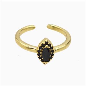 Copper Eye Rings Pave Zirconia Crystal Glass Gold Plated, approx 6-9.5mm, 18mm dia