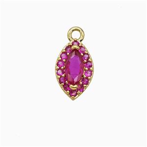 Copper Eye Pendant Pave Zirconia Crystal Glass Gold Plated, approx 6-9.5mm