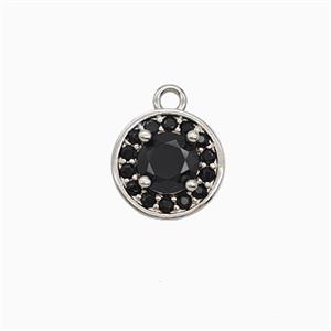 Copper Sun Pendant Pave Zirconia Crystal Glass Platinum Plated, approx 9mm