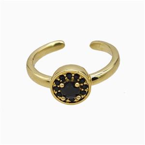 Copper Rings Pave Zirconia Crystal Glass Gold Plated, approx 9mm, 18mm dia
