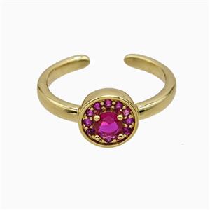 Copper Rings Pave Zirconia Crystal Glass Gold Plated, approx 9mm, 18mm dia