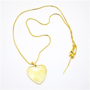 Copper Heart Necklace Gold Plated, approx 23mm, 1mm, 45cm length