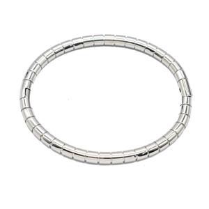 Copper Bracelet Stretchy Platinum Plated, approx 4.5mm, 50-60mm dia