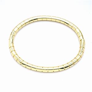 Copper Bracelet Stretchy Gold Plated, approx 4.5mm, 50-60mm dia