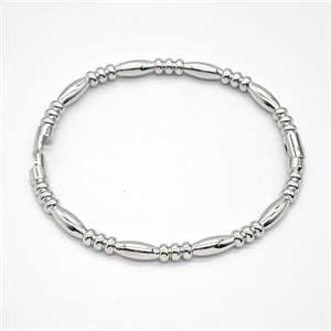 Copper Bracelet Stretchy Platinum Plated, approx 4.5mm, 50-60mm dia