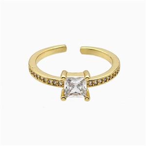 Copper Ring Pave Zirconia 18K Gold Plated, approx 6mm, 18mm dia