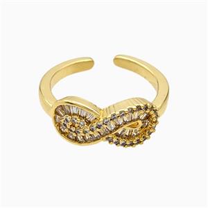 Copper Infinity Rings Pave Zirconia 18K Gold Plated, approx 8mm, 18mm dia