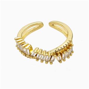 Copper Rings Pave Zirconia 18K Gold Plated, approx 6mm, 18mm dia