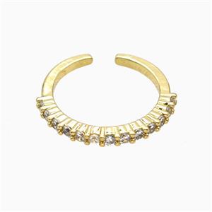 Copper Rings Pave Zirconia 18K Gold Plated, approx 2mm, 18mm dia