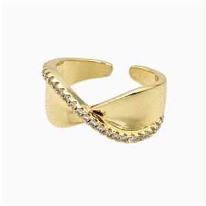 Copper Rings Pave Zirconia 18K Gold Plated, approx 10mm, 18mm dia