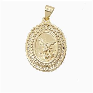 Copper Adam And Eve Pendant 18K Gold Plated, approx 17-19mm