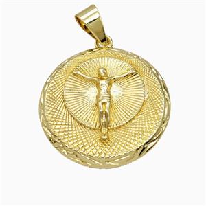Copper Jesus Pendant Gold Plated, approx 30mm