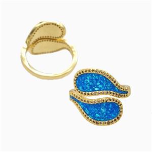 Copper Rings Pave Fireopal 18K Gold Plated, approx 18mm, 18mm dia
