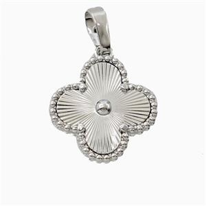 Copper Clover Pendant Platinum Plated, approx 15mm
