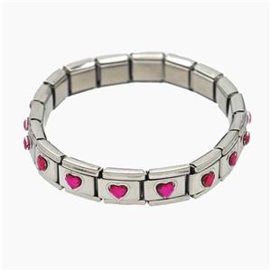 Stainless Steel Bracelet, Platinum plated, approx 9-10mm, 17cm length