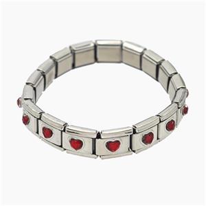 Stainless Steel Bracelet, Platinum plated, approx 9-10mm, 17cm length