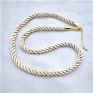 Beige Nylon Wire Necklace, approx 5mm, 40-45cm length