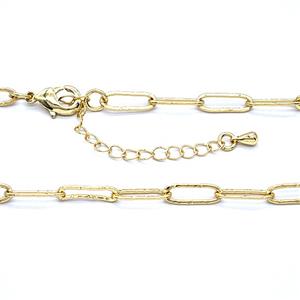 Copper Necklace Chain Gold Plated, approx 4-12mm, 47-52cm length