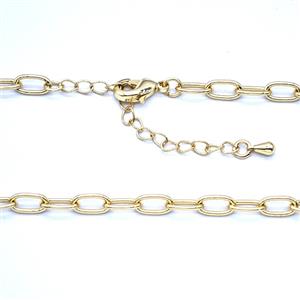 Copper Necklace Chain Gold Plated, approx 4-8mm, 42-47cm length
