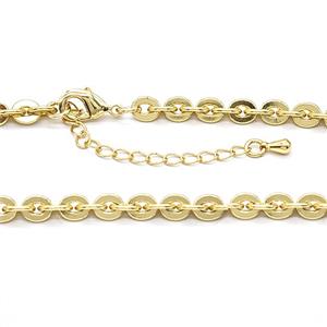 Copper Necklace Chain Gold Plated, approx 5mm, 42-47cm length