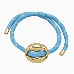 Blue Nylon Bracelet With Copper Pignose Adjustable, approx 22-28mm, 5mm