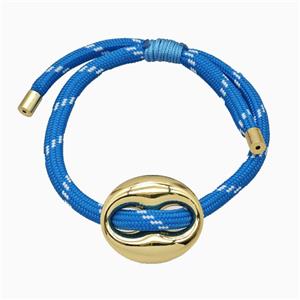 Skyblue Nylon Bracelet With Copper Pignose Adjustable, approx 22-28mm, 5mm