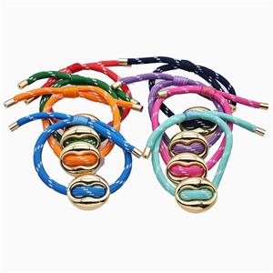 Nylon Bracelet With Copper Pignose Mixed Adjustable, approx 22-28mm, 5mm