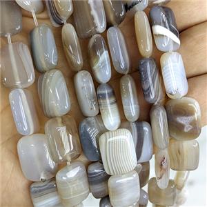 Gray Stripe Agate Rectangle Beads Dye, approx 13-18mm