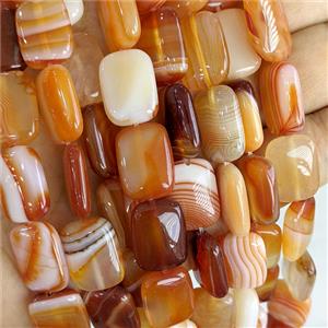 Red Stripe Agate Rectangle Beads Dye, approx 13-18mm