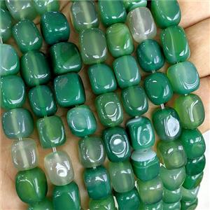 Green Agate Cuboid Beads Dye, approx 9-12mm