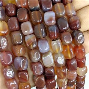 Red Agate Cuboid Beads Dye, approx 9-12mm