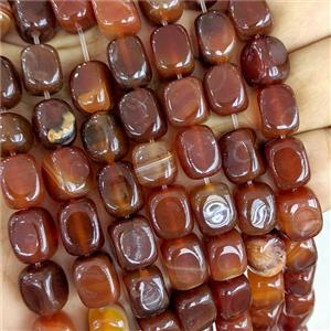 Red Agate Cuboid Beads Dye, approx 9-12mm
