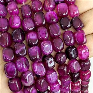 Hotpink Agate Cuboid Beads Dye, approx 9-12mm
