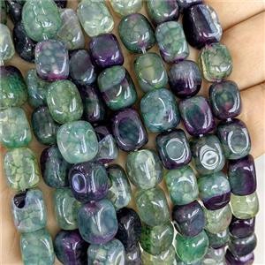 Greenpurple Agate Cuboid Beads Dye, approx 9-12mm